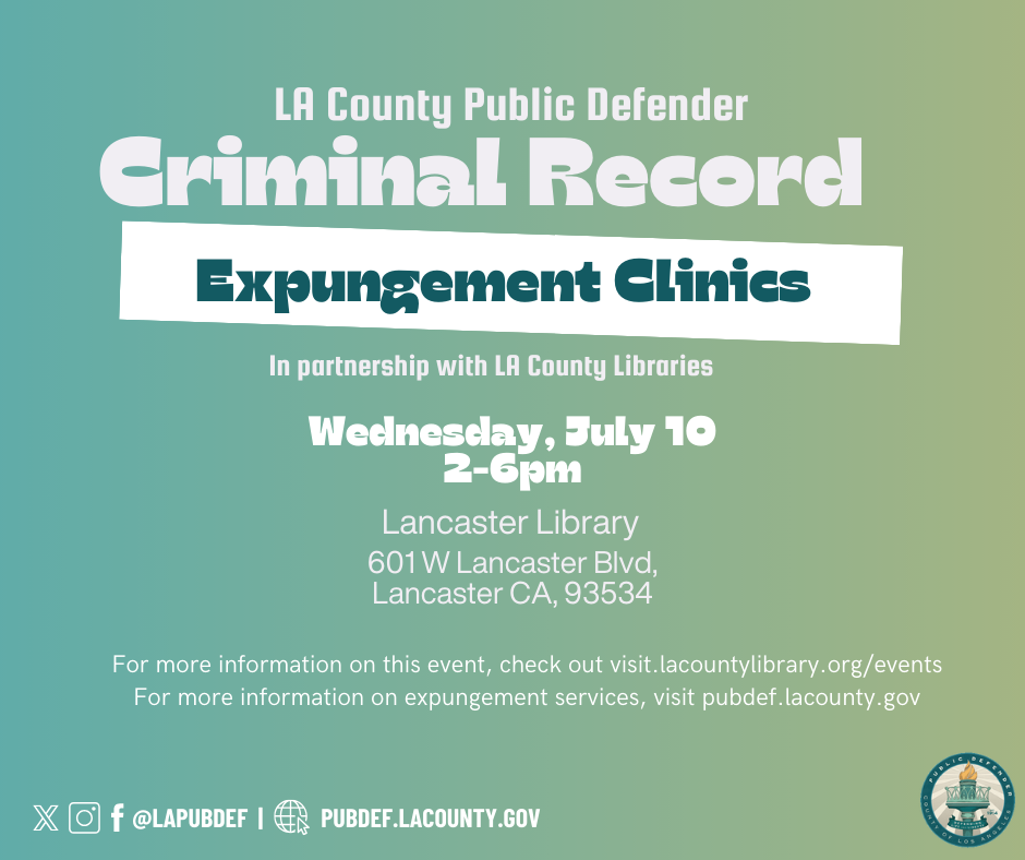 Expungement Clinic - Lancaster flyer