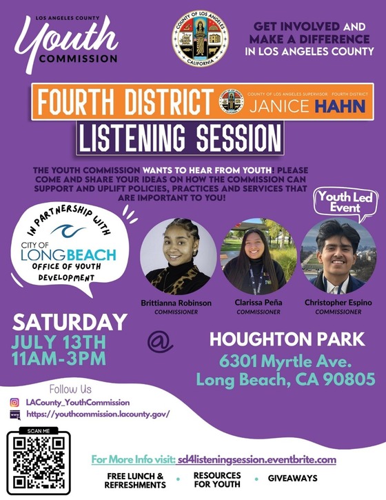 SHARE YOUR IDEAS AT THE L.A. COUNTY YOUTH COMMISSION’S LISTENING SESSION