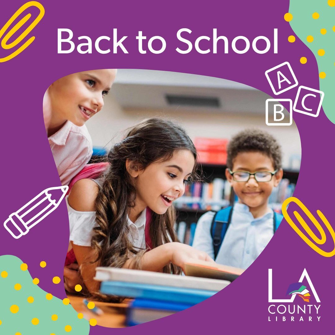 Back to School LA County Library flyer