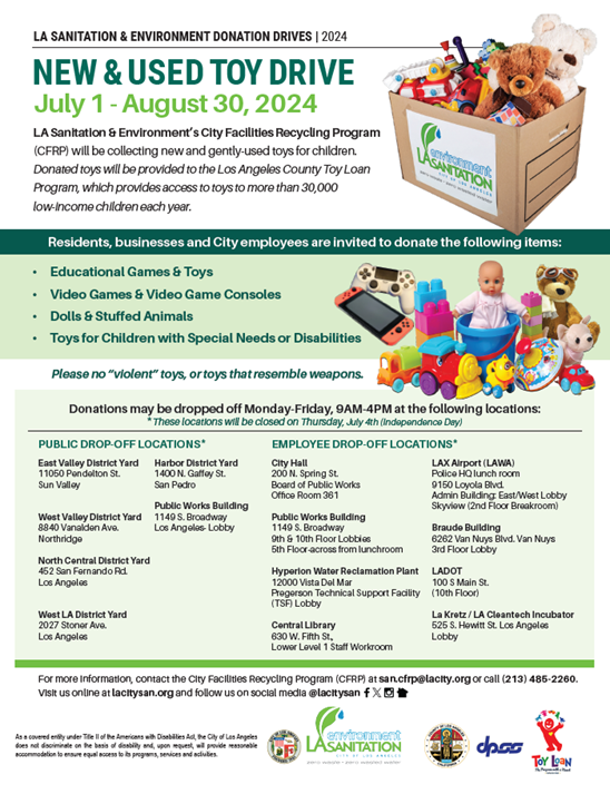 DPSS TOY LOAN AND L.A. CITY SANITATION TOY DRIVE