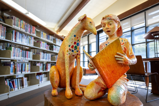 Art piece at Topanga Library