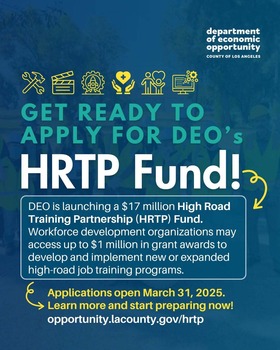 High Road Training Partnership (HRTP) Fund Flyer