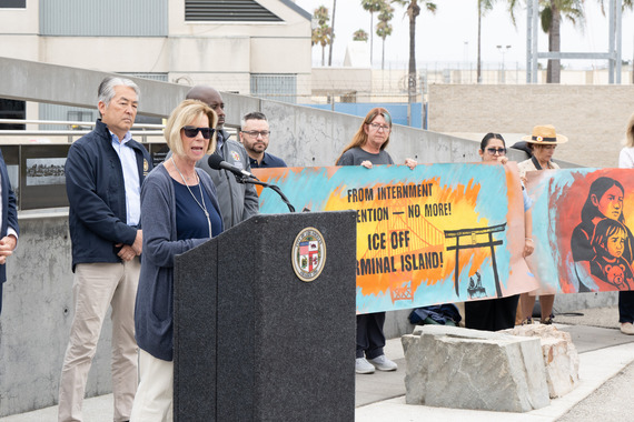 Supervisor Hahn speaking at press conference
