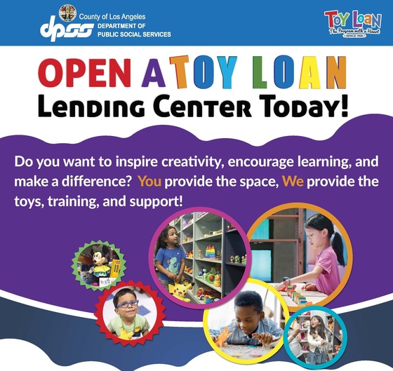 COMMUNITY PARTNERS NEEDED TO OPERATE TOY LENDING CENTERS FOR CHILDREN IN UNDERSERVED COMMUNITIES