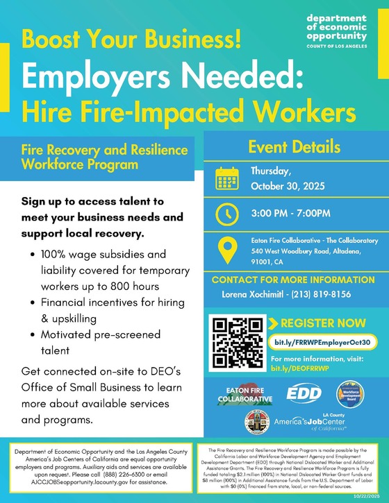 Flyer for event with Turquoise background text, calendar icon, clock icon, direction icon, and logos