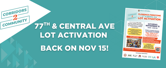 77th & Central Ave  lot activation back on Nov 15!