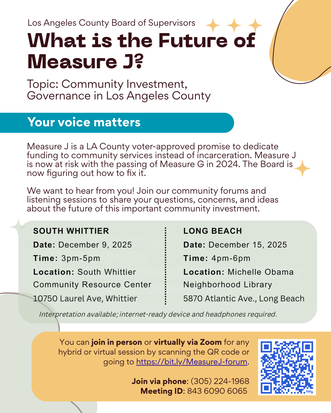 Measure J listening sessions
