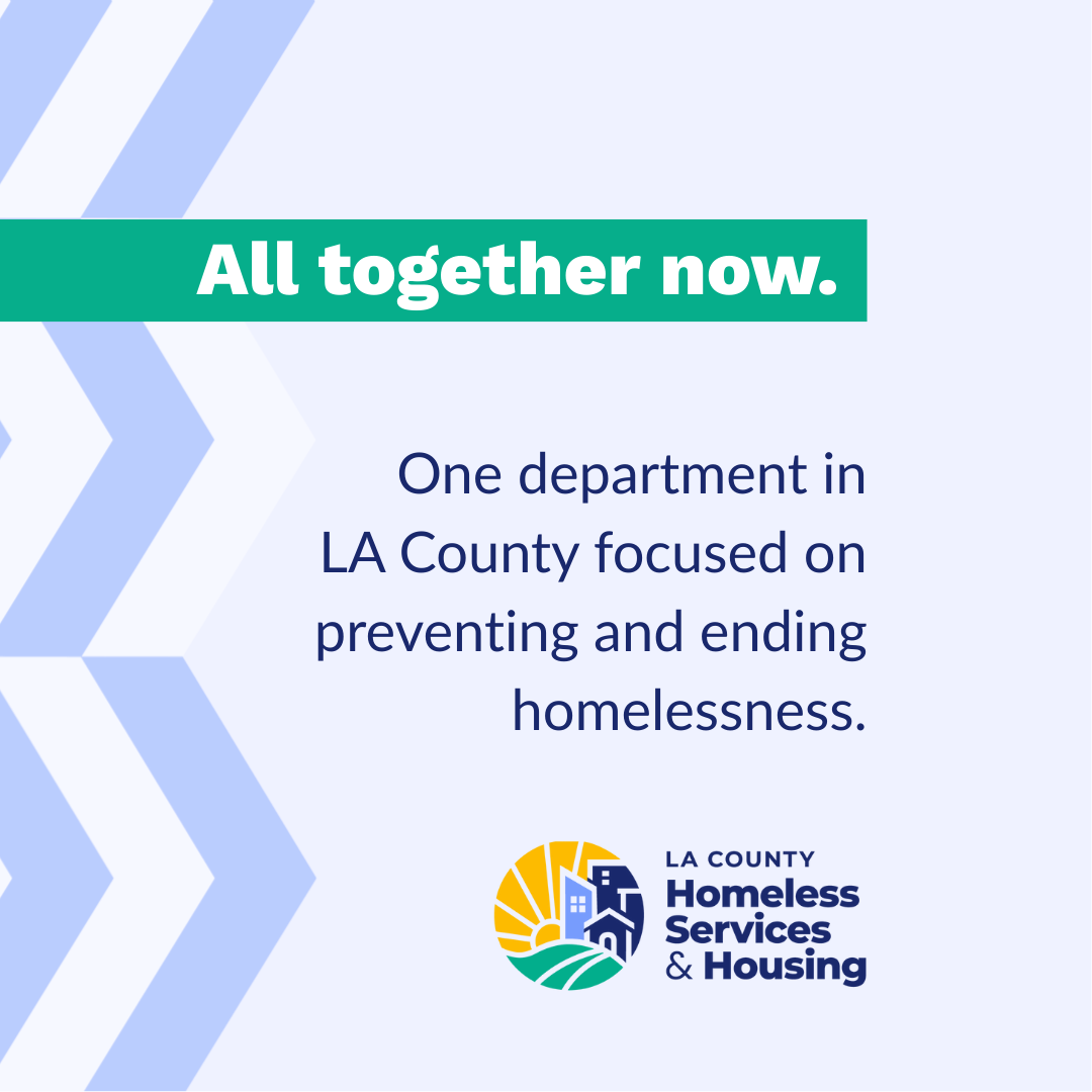 Flyer with blue and white zig zag on the side with text and logo in a circle with sun, buildings and grass