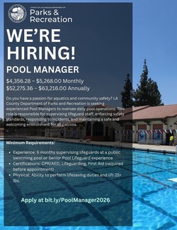 LA County Parks is hiring a pool manager