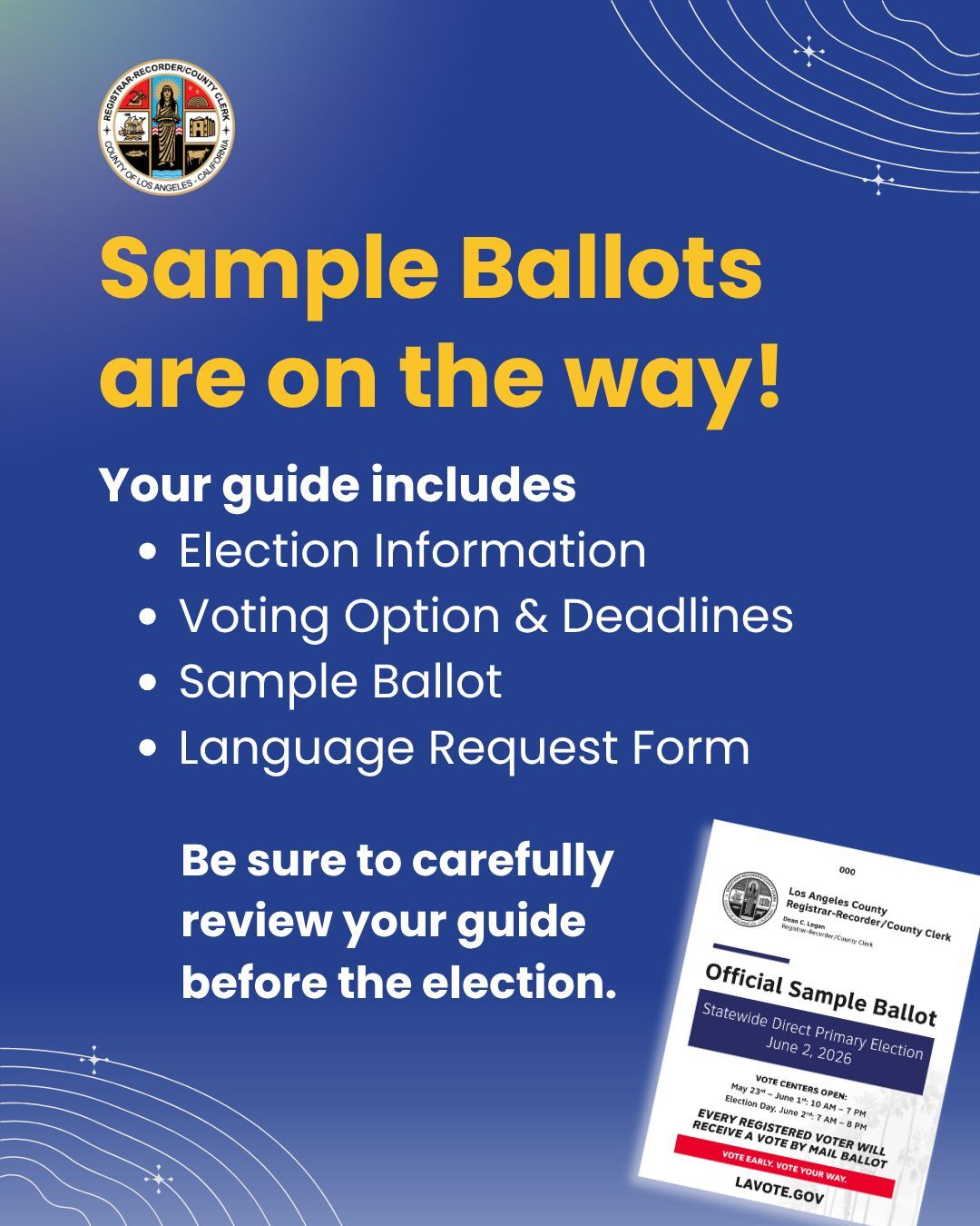 Sample ballot flyer with document of official sample ballot