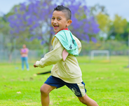 Child in soccer field