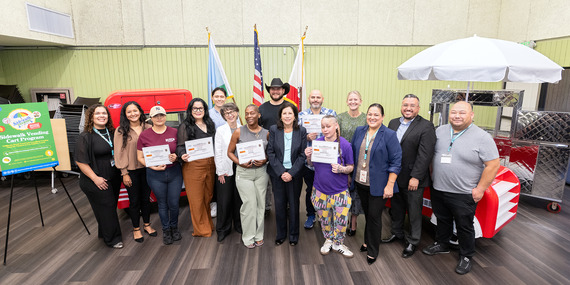 Group Photo at Street Vending Cart Ceremony