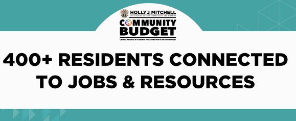400+ Residents connected to Jobs & Resources 