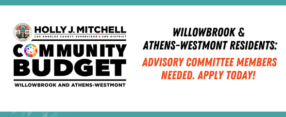 2nd District Community Budget Willowbrook-Athens Westmont Advisory Committee