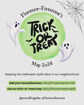 Florence Firestone Trick or Treat Map Flyer