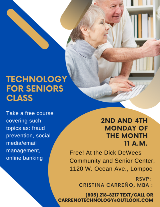 Technology for seniors program flyer