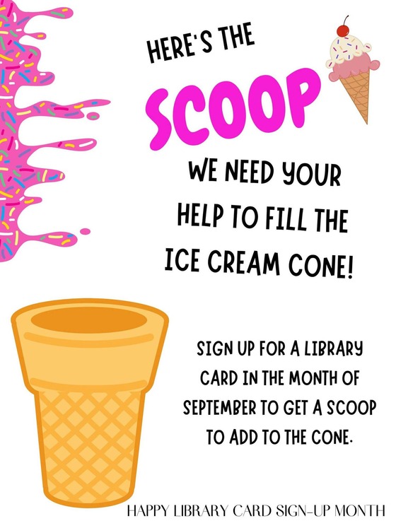 Lompoc Library Card Sign Up Month flyer
