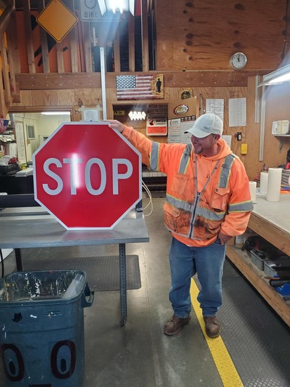 Juan and stop sign