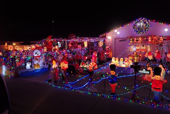 Holiday lights house