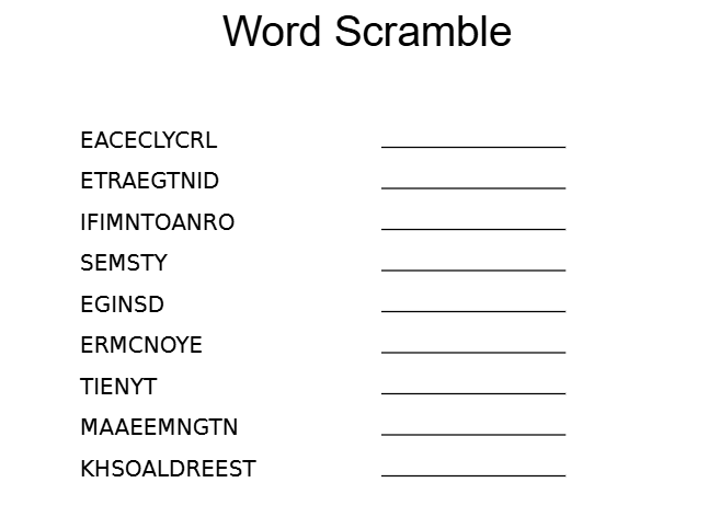 word scramble