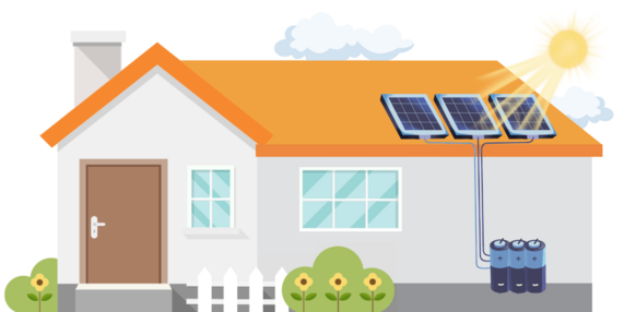Solar and battery storage graphic