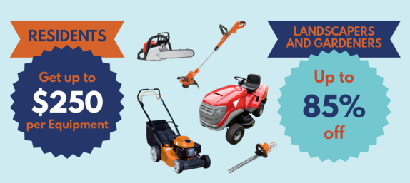 Residential and commercial lawn and garden equipment incentives