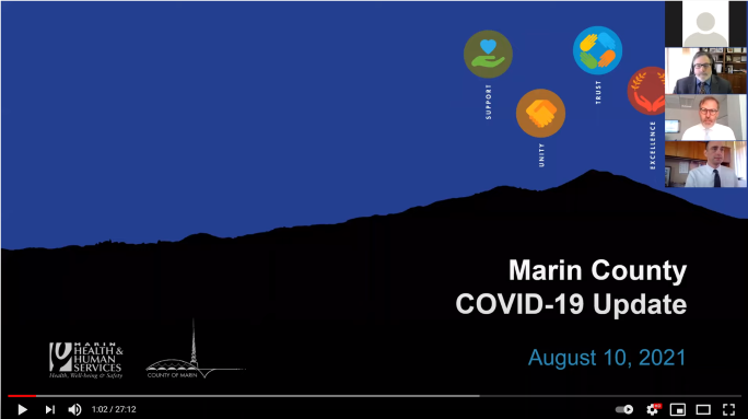 Marin County COVID-19 Update to Board of Supervisors Thumbnail (August 10, 2021)
