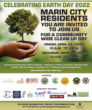 Marin City Earth Day Community Wide Clean Up Day April 22, 2022