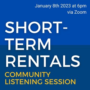 invitation for community listening conversation for short term rentals