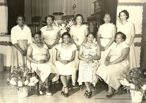A group of Marin City women pose for a photo in the 1950s.