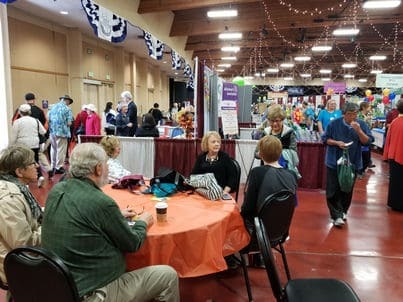 crowd during the senior fair in the exhibit hall 