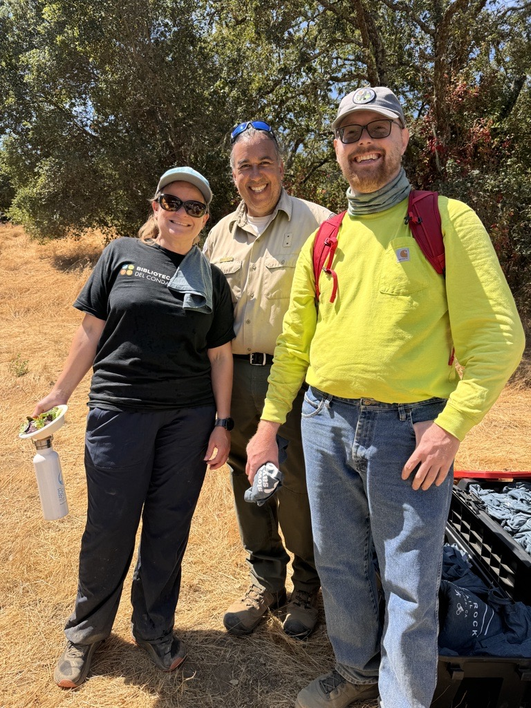 smiling toward camera on trail