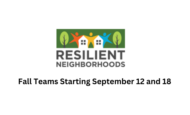 resilient neighborhoods logo and workshop dates