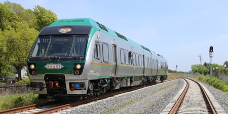 Image of SMART train on track. 