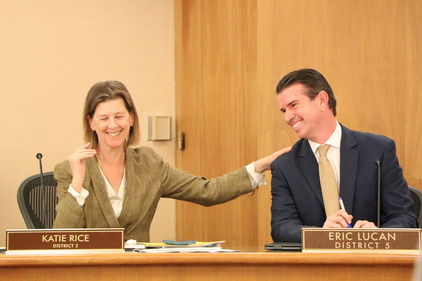 Supervisors Rice and Lucan at a BOS Meeting