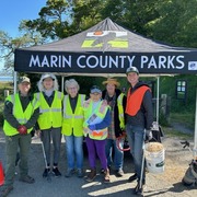 Eric and volunteers doing litter pick up with Marin County Parks