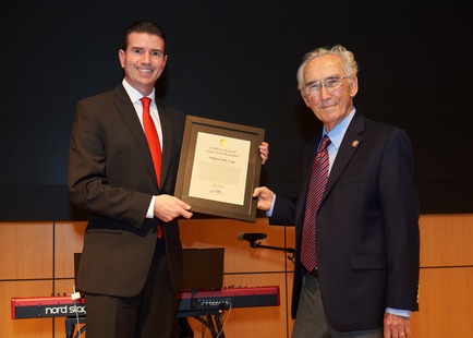 Photo of Supervisor Lucan with Bill Long, Novato Citizen of the Year