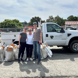 Leslie Weber, Tanya Albert, and Supervisor Lucan at Black Point Boat Launch Spruce Up Event. 
