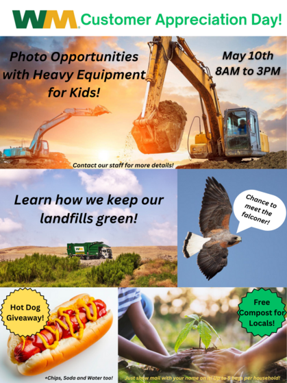 Flier for Redwood Landfill customer appreciation day event. 