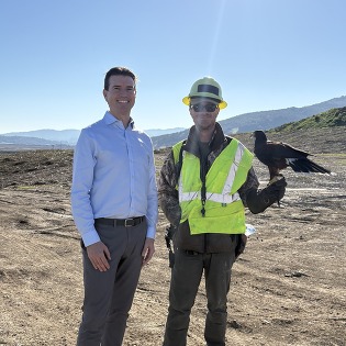 Supervisor Lucan with the Redwood Landfill Falconer