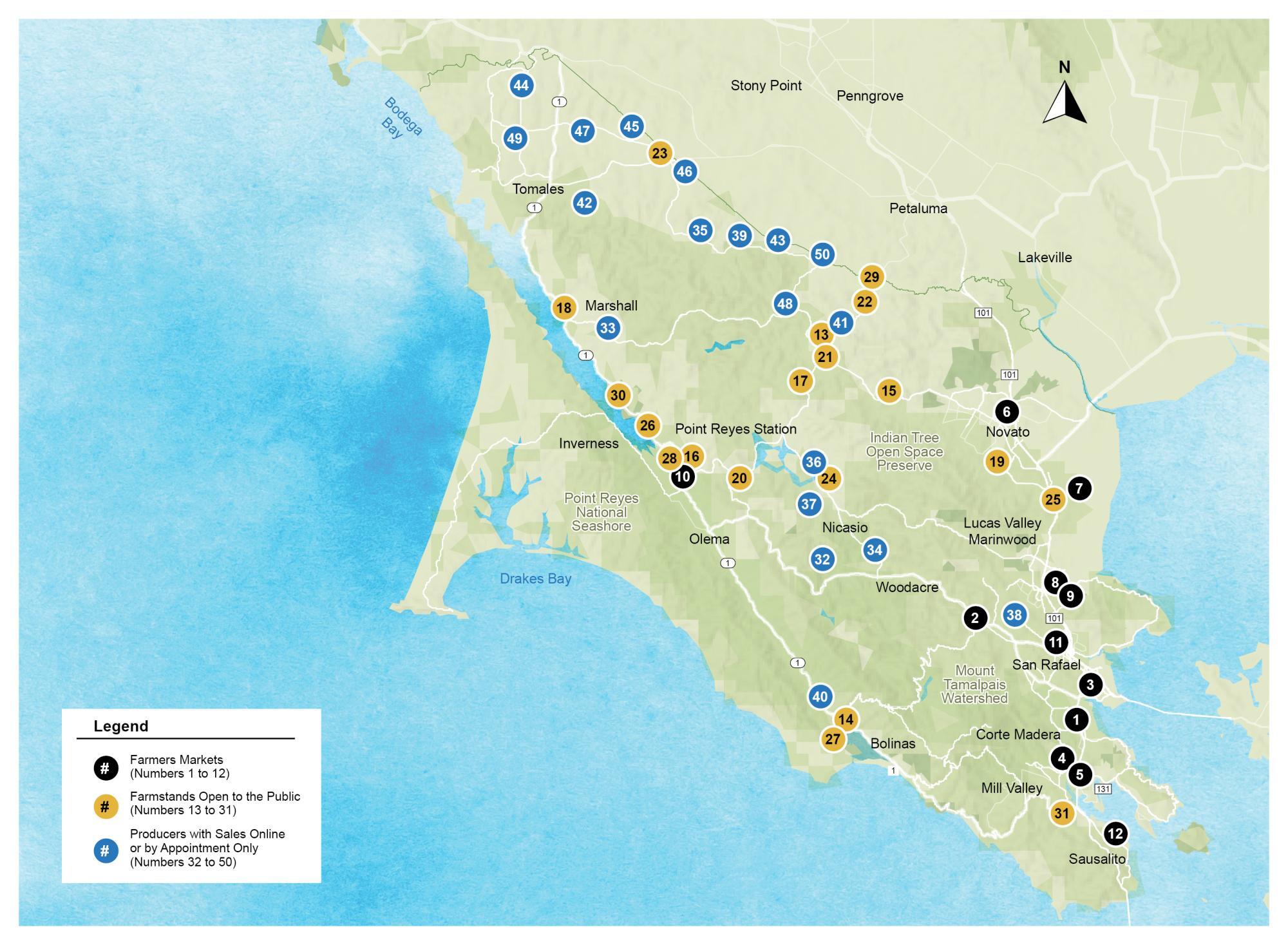 Marin Farm Fresh Map