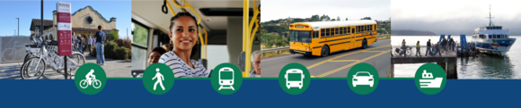 Banner of images of different transportation modes 