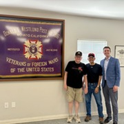 At the VFW post in Novato with Veterans Rick Hanley and Douglas Sekishiro