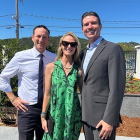Supervisor Lucan withJennifer Seibel Newsom, First Partner of CA and Josh Fryday, Chief Service officer of CA