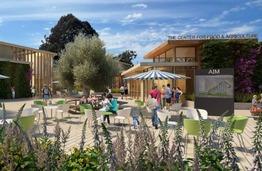 An architectural rendering of the future farmers market.