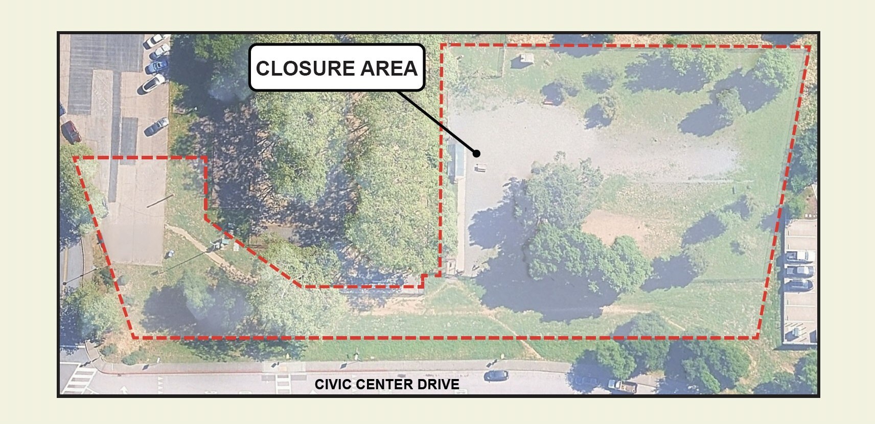 diagram of closure area from an aerial perspective