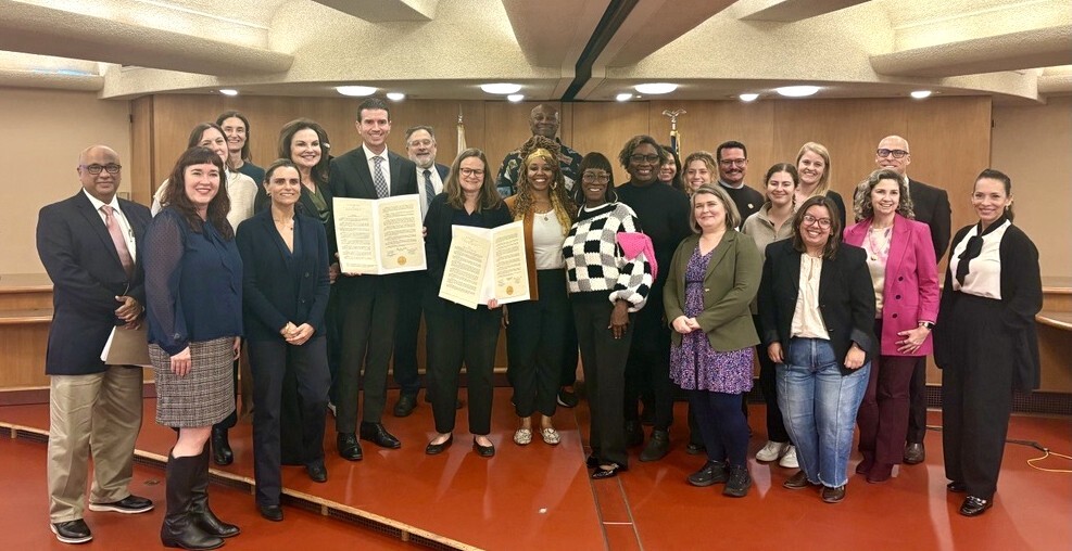 Marin County Board of Supervisors, county staff, and community members celebrating the adoption resolution
