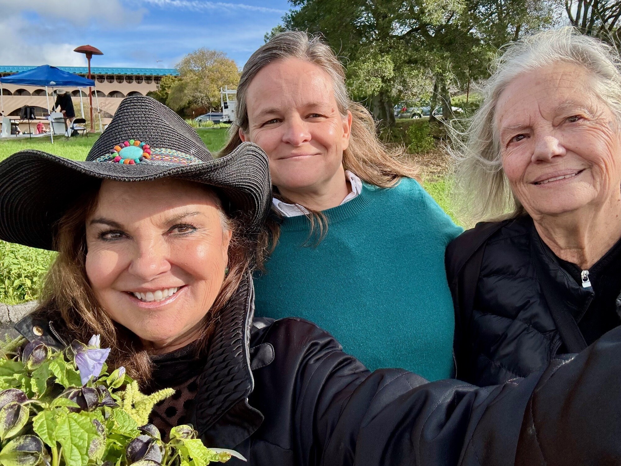 Heidi Kuhn, Janet Brown, and Mary at permanent farmers market celebration