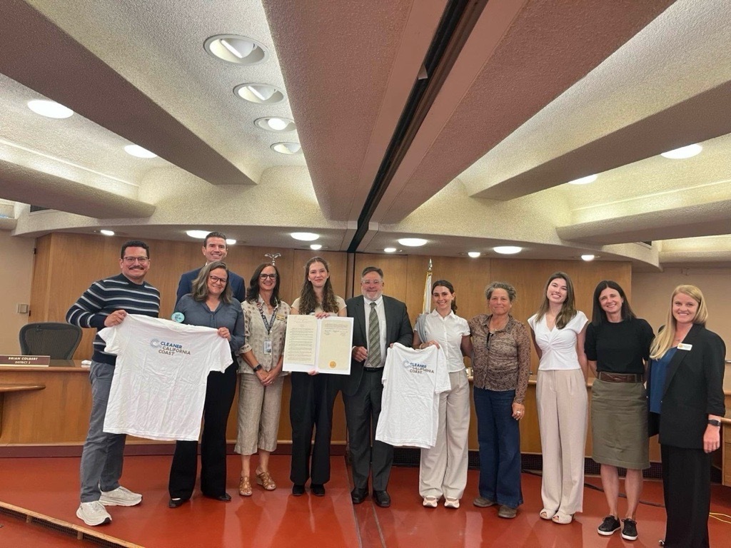 Group Photo Recognizing Plastic Free July with Cleaner CA Coast