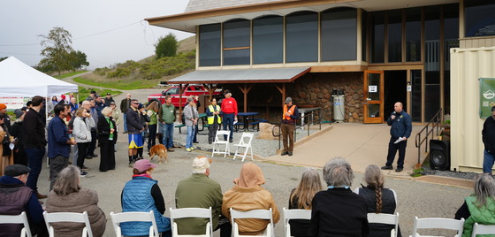 Image of Marin County Fire addressing the San Geronimo Valley community at Community Coffee Event in December